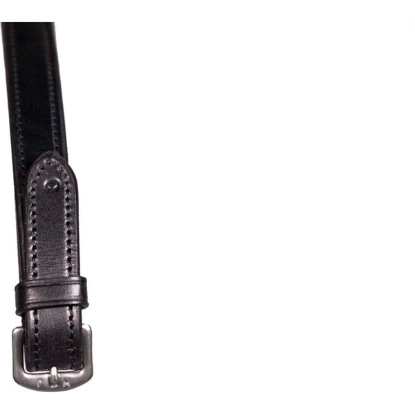 Henry James Bio Grip Hybrid Gummi Zügel Mit Leder Stopper RR3 - BLACK